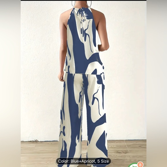 NIP BLUE TOP & PANT SET-M - Picture 13 of 17